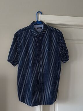 Ben Sherman Navy Polka Dot Short-Sleeve Shirt